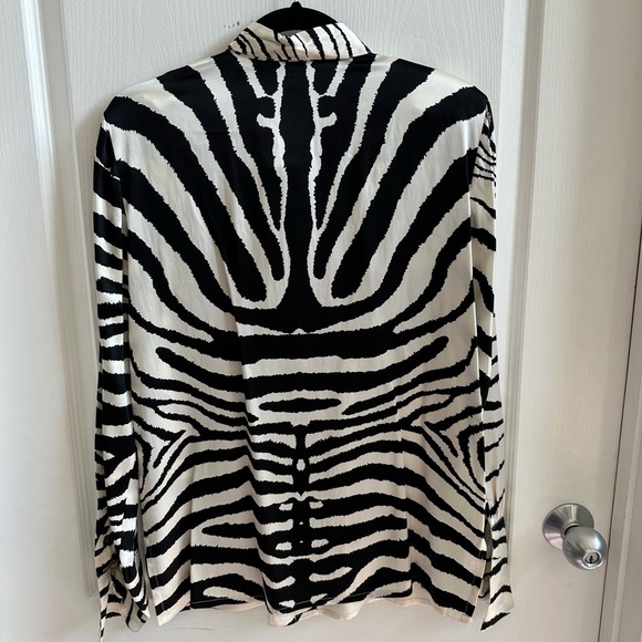 Paolo Santini Black and White Zebra Print Blouse - Picture 2 of 4